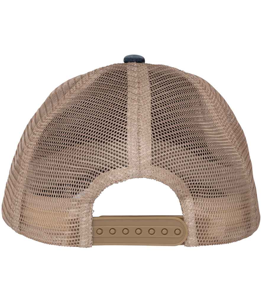 Native Spirit Washed Trucker Destroy Cap - Navy/Beige