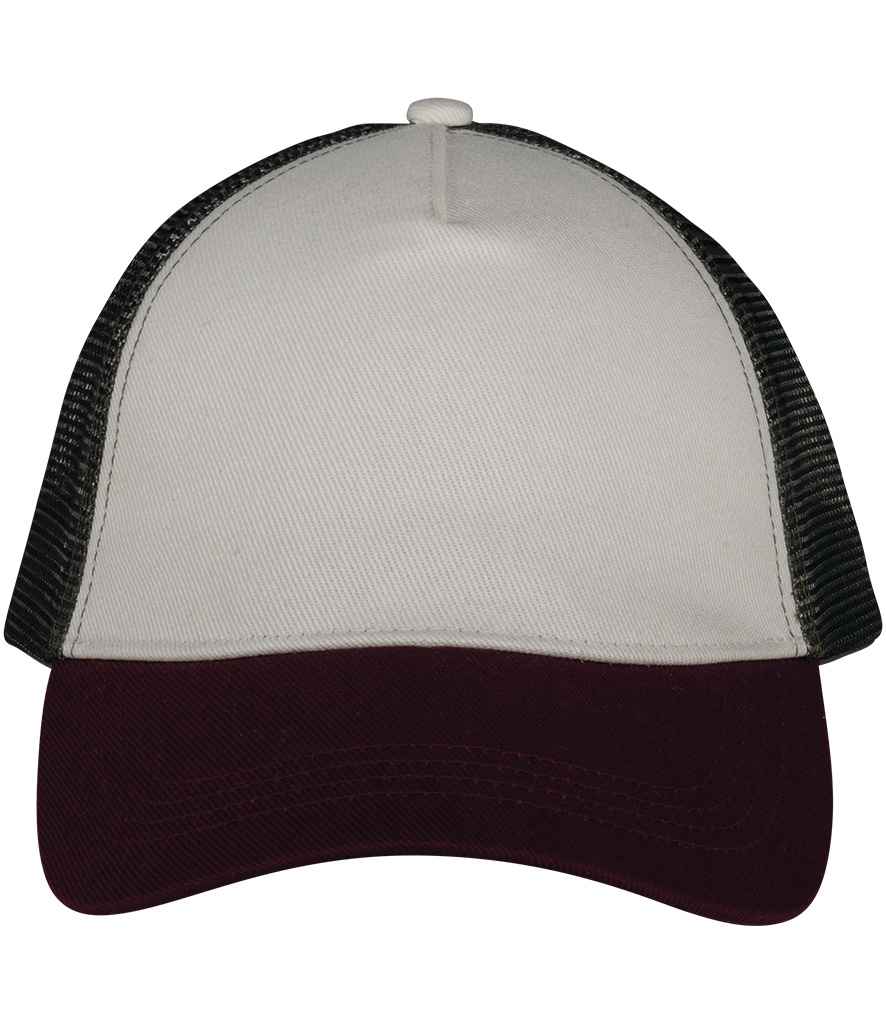 Native Spirit 5 Panel Trucker Cap - Ivory/Cherry/Khaki