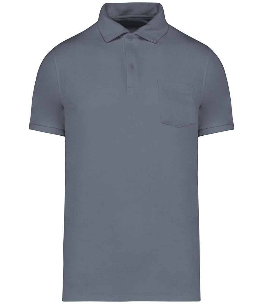 Native Spirit Terry Towel Polo Shirt - Mineral Grey
