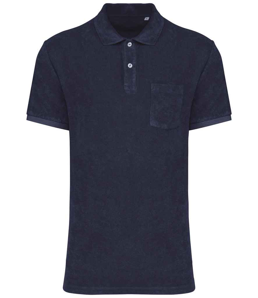 Native Spirit Terry Towel Polo Shirt - Navy