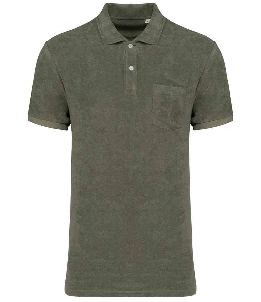 Native Spirit Terry Towel Polo Shirt - Organic Khaki