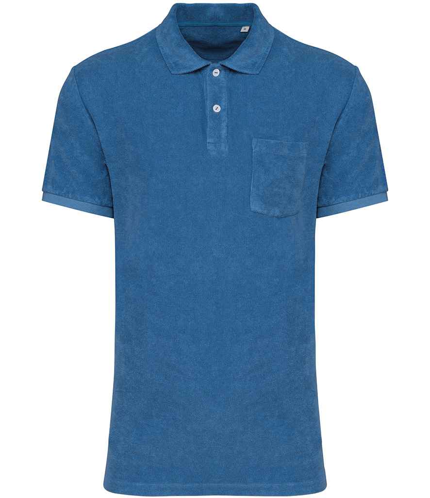 Native Spirit Terry Towel Polo Shirt - Riviera blue