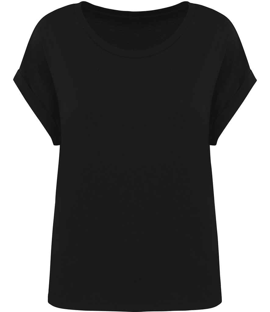 Native Spirit Ladies Roll-Up Sleeve T-Shirt - Black