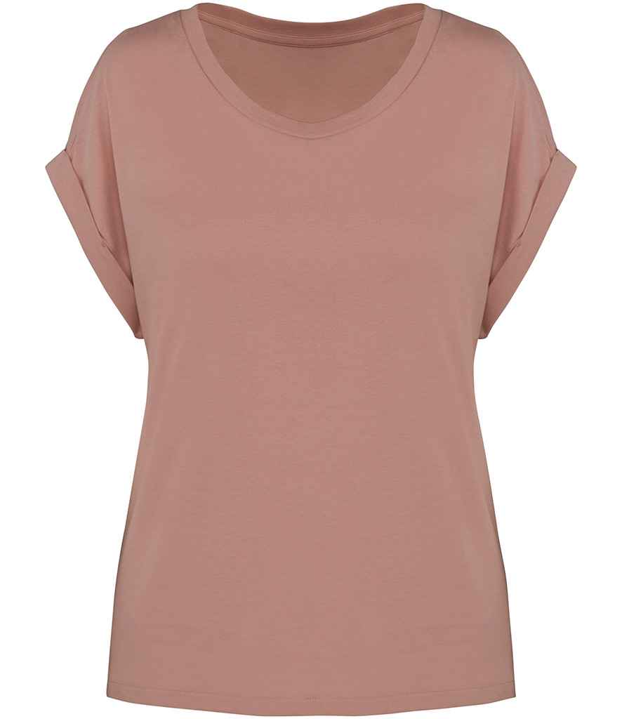 Native Spirit Ladies Roll-Up Sleeve T-Shirt - Petal Rose