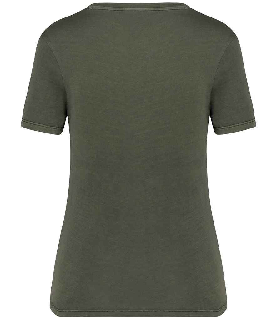 Native Spirit Ladies Faded T-Shirt - Washed Organic Khaki