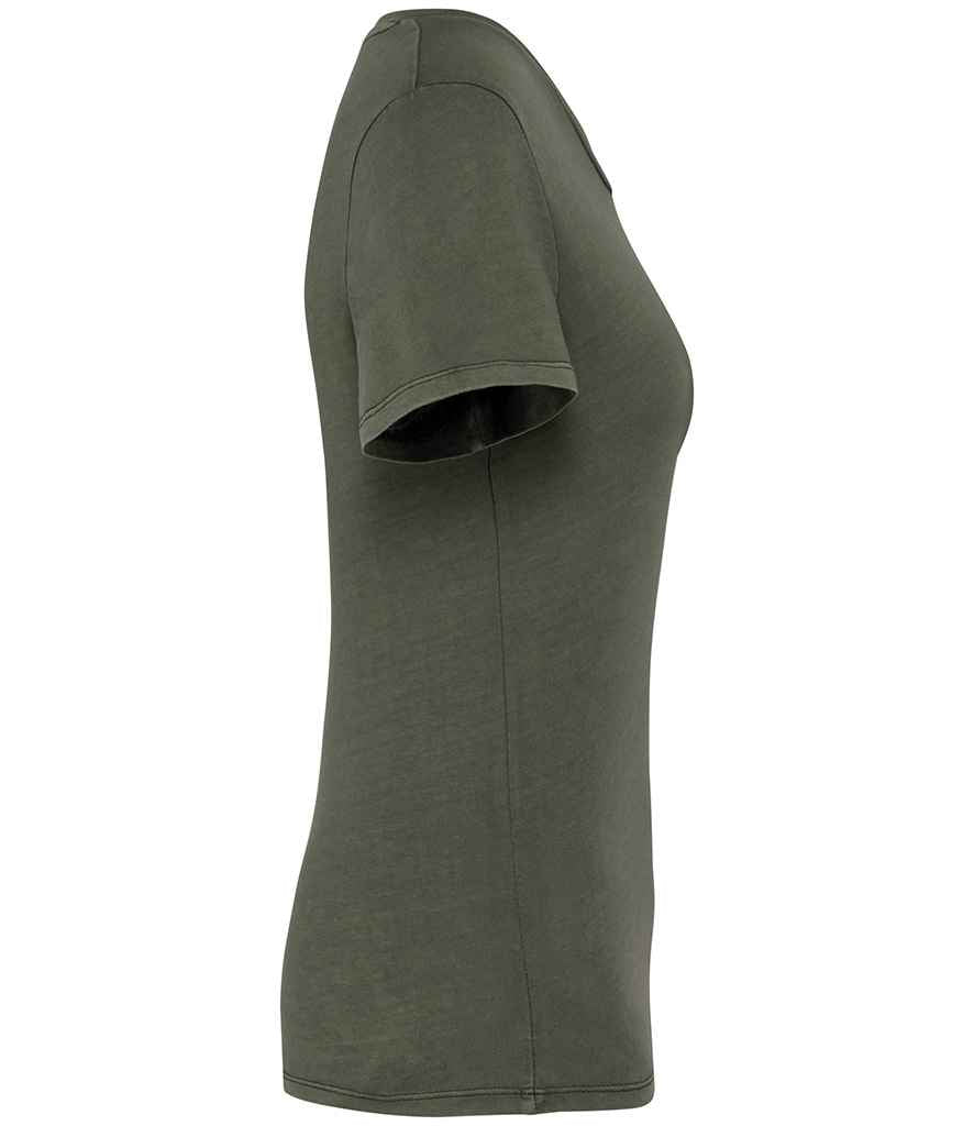 Native Spirit Ladies Faded T-Shirt - Washed Organic Khaki