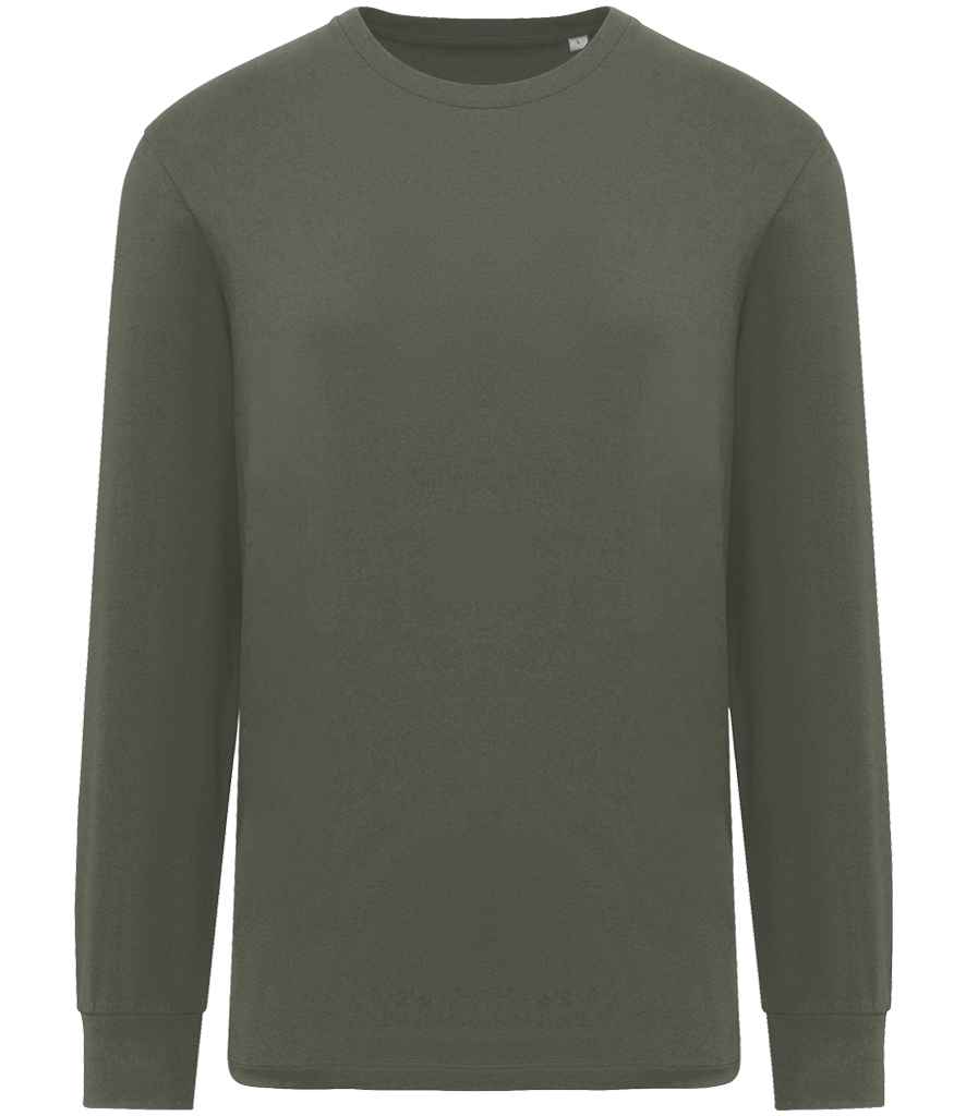Native Spirit Unisex Crew Neck Long Sleeve T-Shirt - Organic Khaki