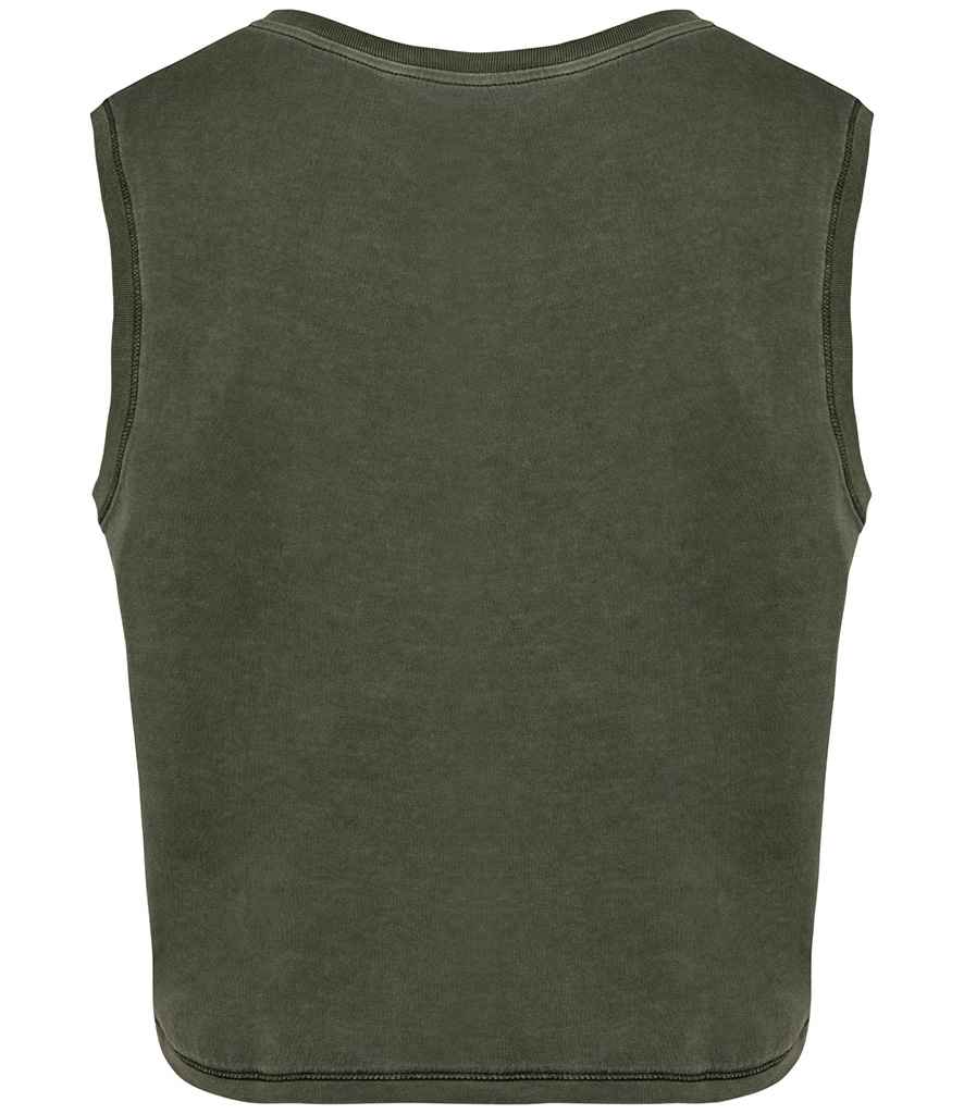 Native Spirit Ladies Cropped Tank Top - Washed Organic Khaki