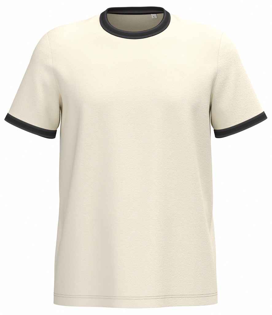 Native Spirit Ringer T-Shirt - Ivory/Washed Black