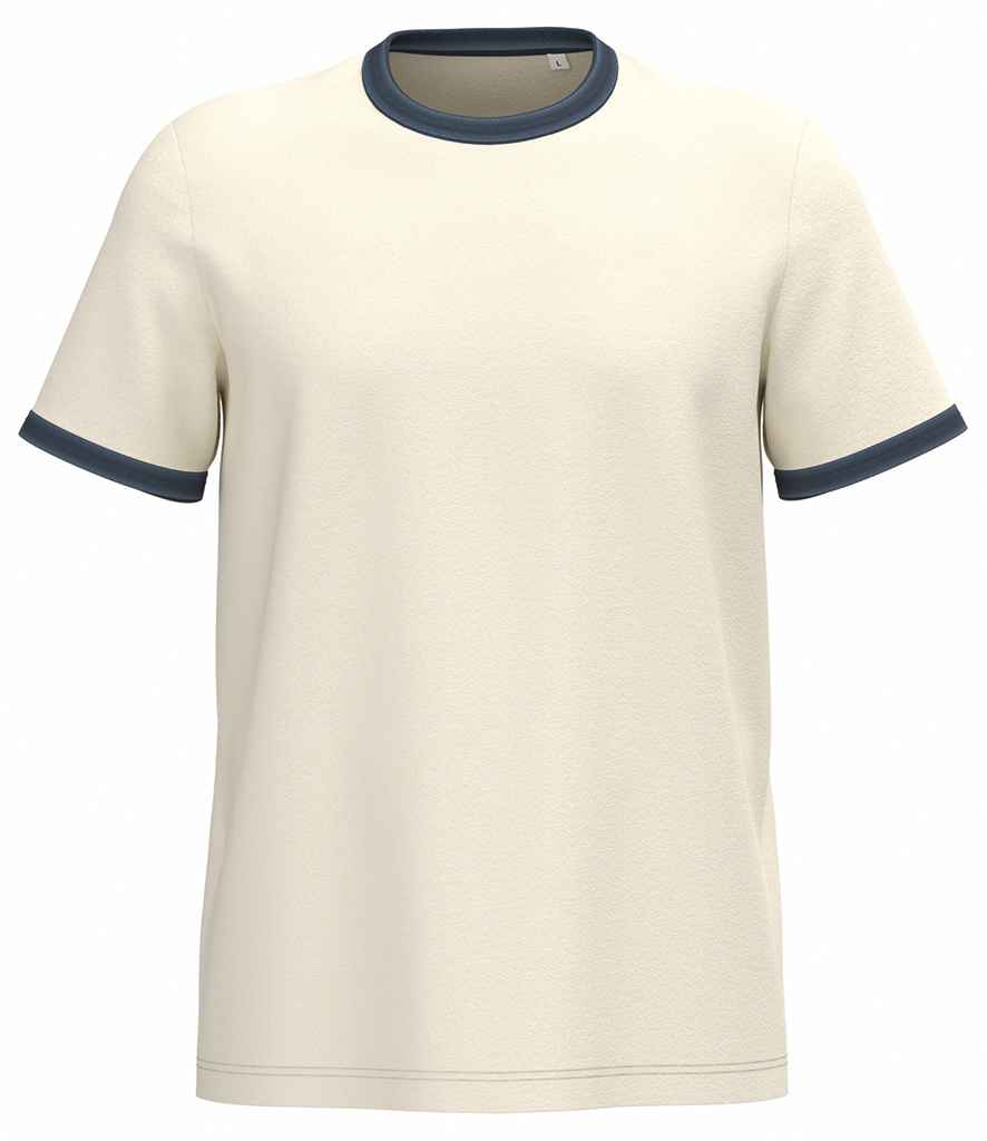 Native Spirit Ringer T-Shirt - Ivory/Washed Navy