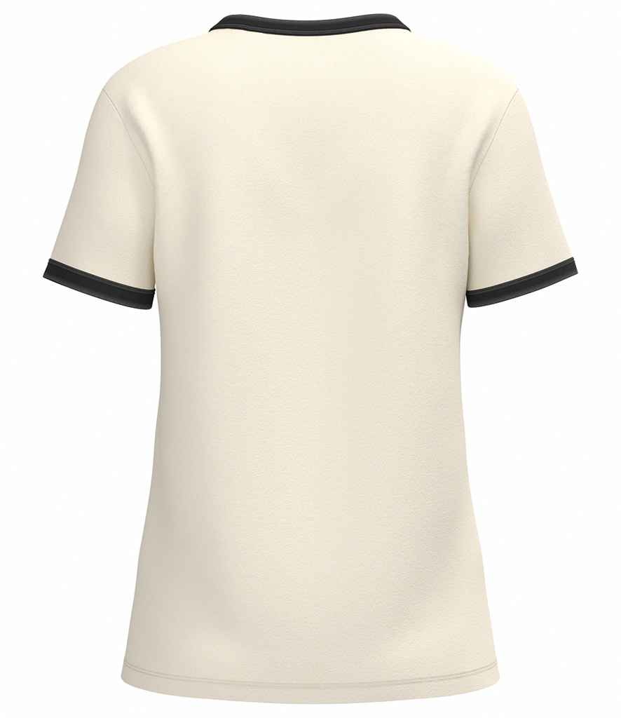 Native Spirit Ladies Ringer T-Shirt - Ivory/Washed Black