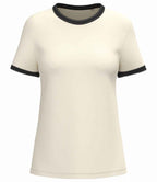 Native Spirit Ladies Ringer T-Shirt - Ivory/Washed Black