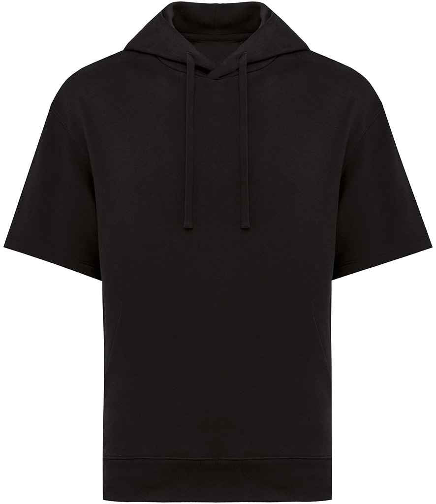 Native Spirit Unisex French Terry Short Sleeve Hooded Sweatshirt - Black