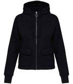 Native Spirit Ladies Full Zip Hooded Sweatshirt - Black