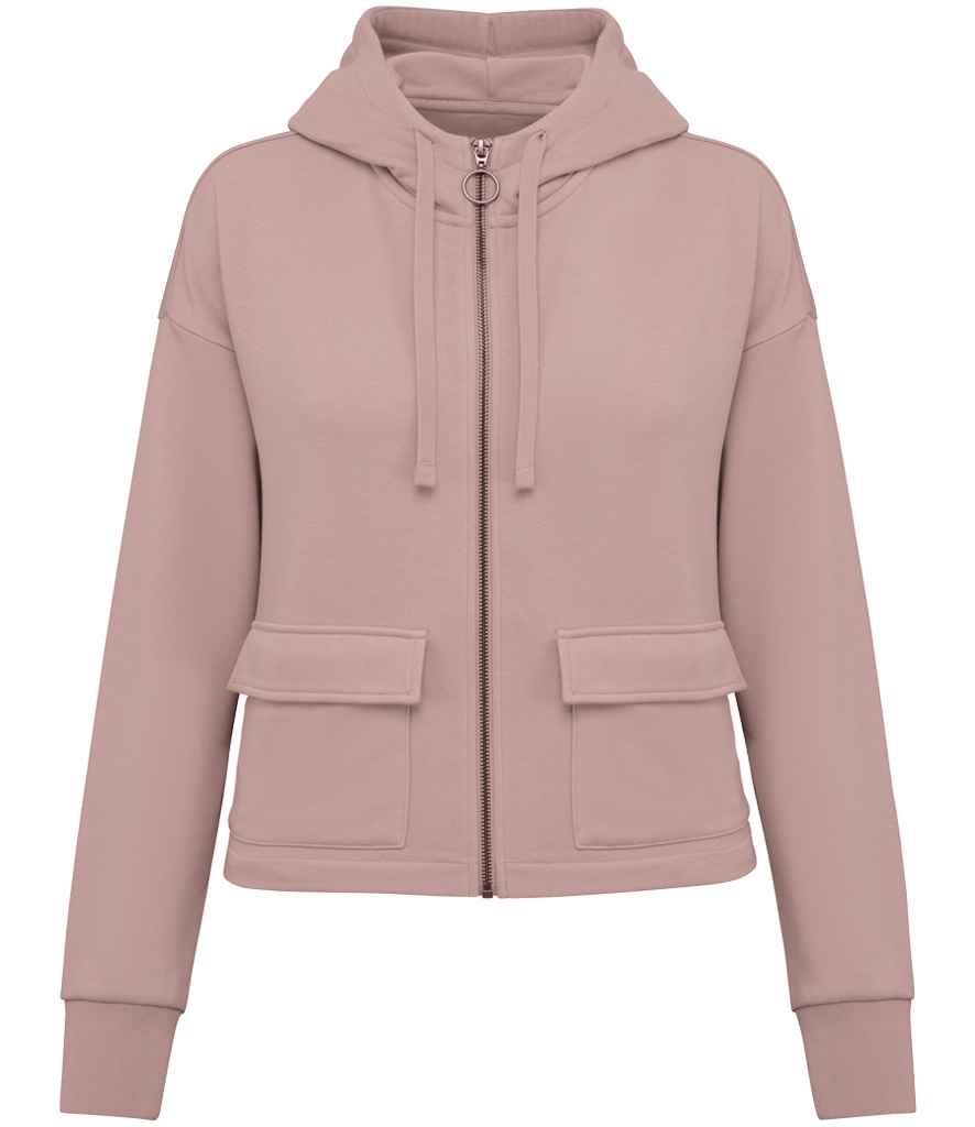 Native Spirit Ladies Full Zip Hooded Sweatshirt - Petal Rose