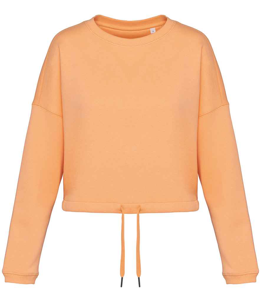 Native Spirit Ladies Oversized Cropped Sweatshirt - Apricot