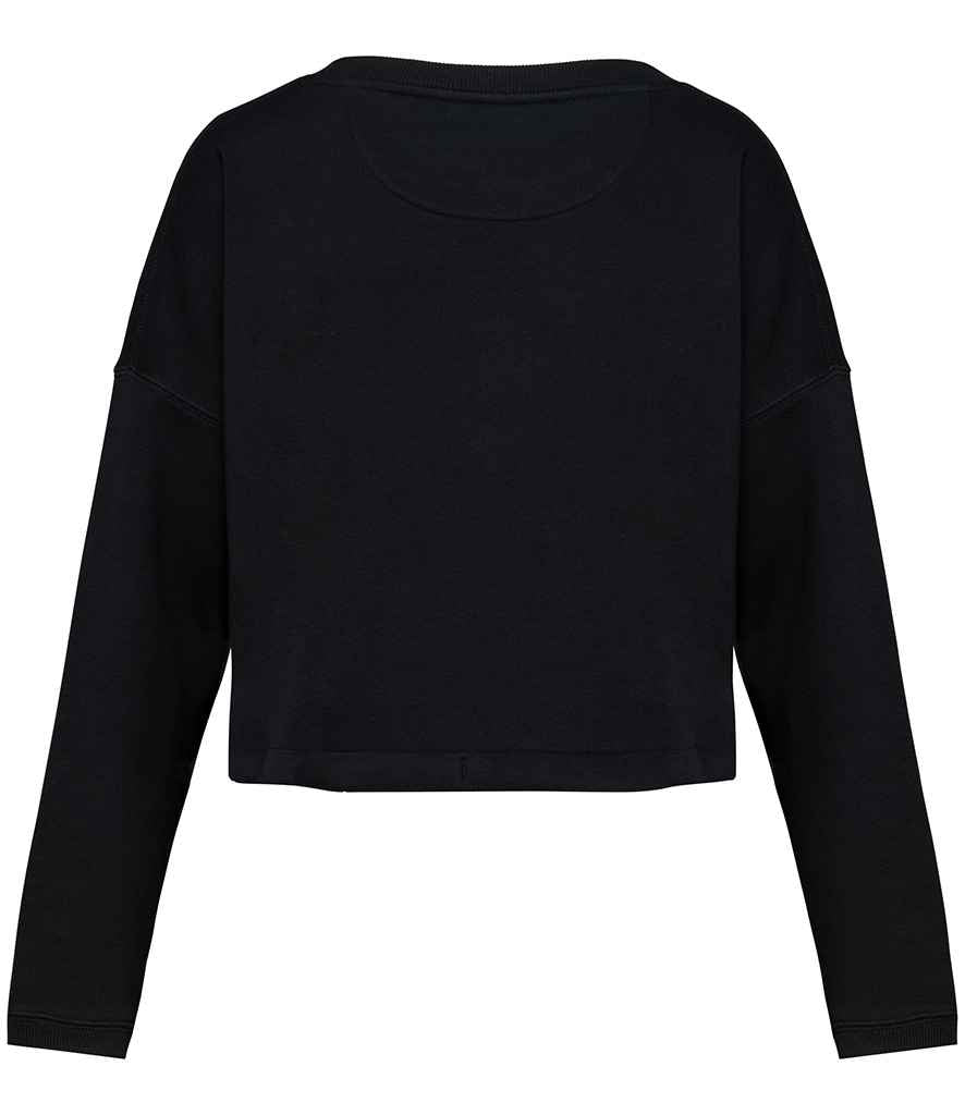 Native Spirit Ladies Oversized Cropped Sweatshirt - Black