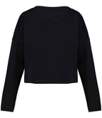 Native Spirit Ladies Oversized Cropped Sweatshirt - Black