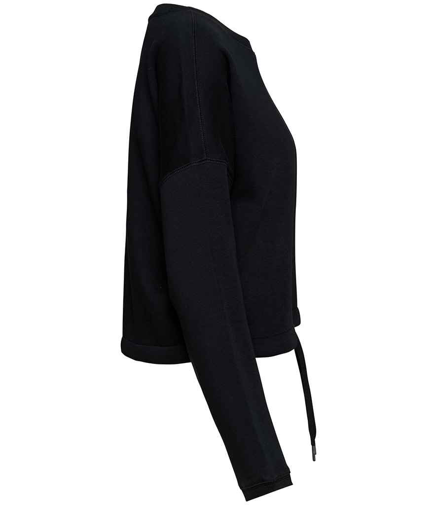 Native Spirit Ladies Oversized Cropped Sweatshirt - Black