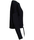 Native Spirit Ladies Oversized Cropped Sweatshirt - Black