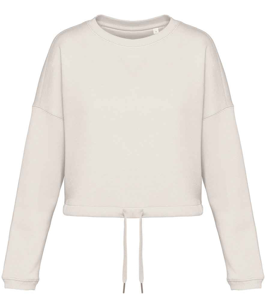 Native Spirit Ladies Oversized Cropped Sweatshirt - Ivory
