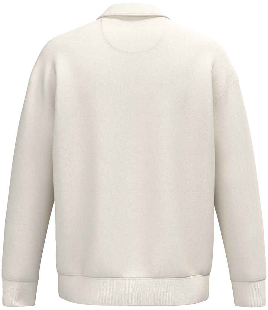 Native Spirit Unisex 1/4 Zip Sweatshirt with Polo Collar - Ivory