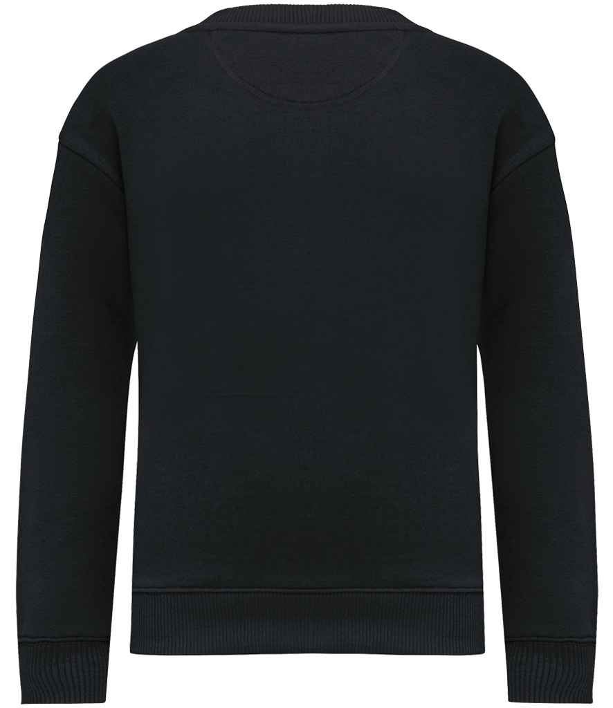 Native Spirit Kids Oversized Round Neck Sweatshirt - Black