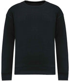Native Spirit Kids Oversized Round Neck Sweatshirt - Black
