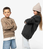 Native Spirit Kids Oversized Round Neck Sweatshirt - Black