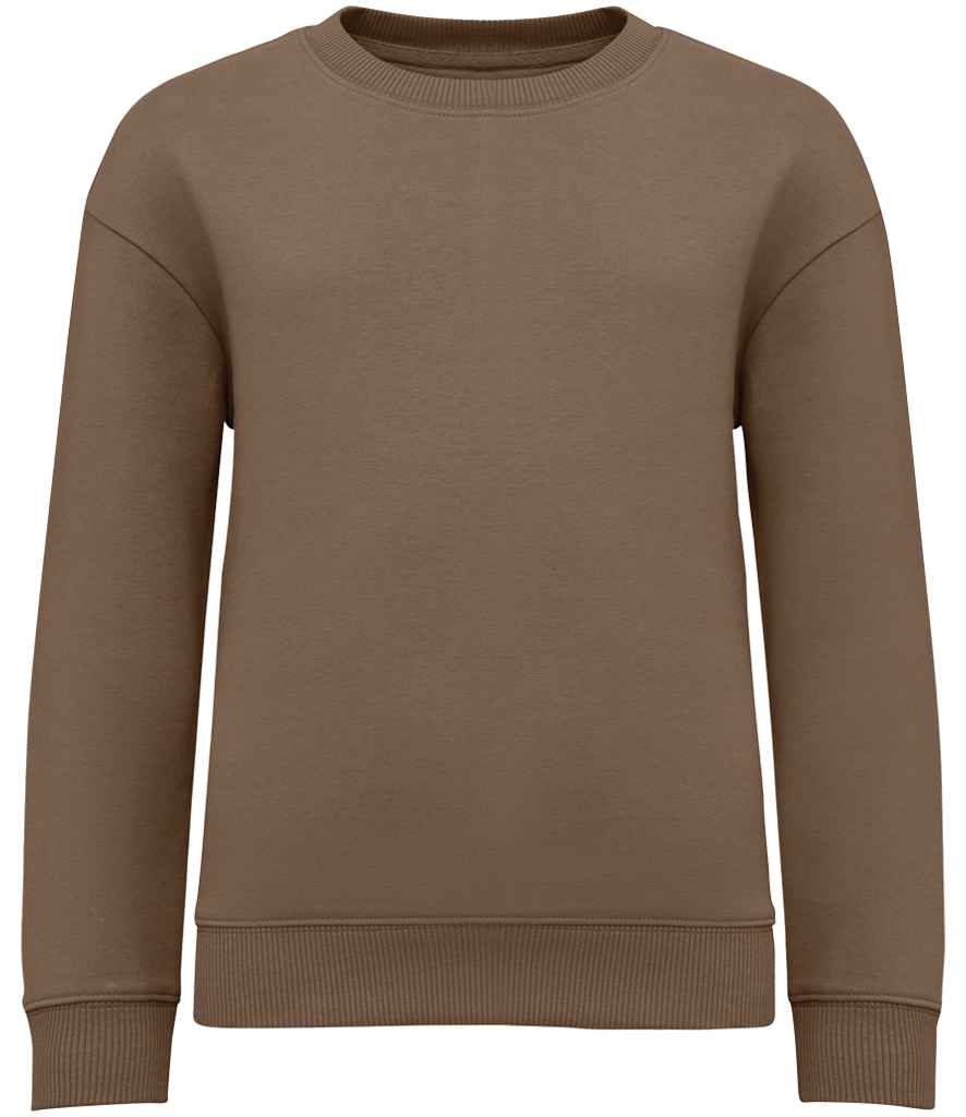 Native Spirit Kids Oversized Round Neck Sweatshirt - Driftwood