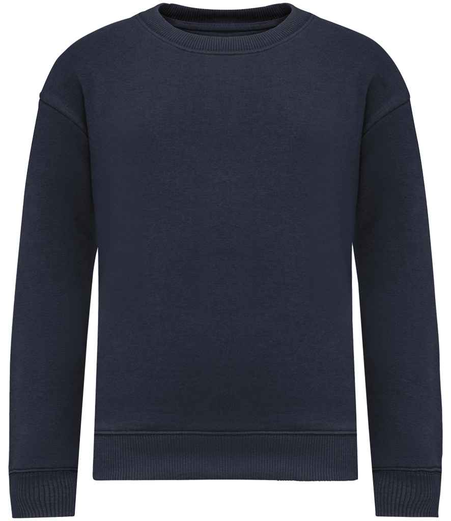 Native Spirit Kids Oversized Round Neck Sweatshirt - Navy