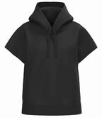 Native Spirit Ladies French Terry Sleeveless Hooded Sweatshirt - Black