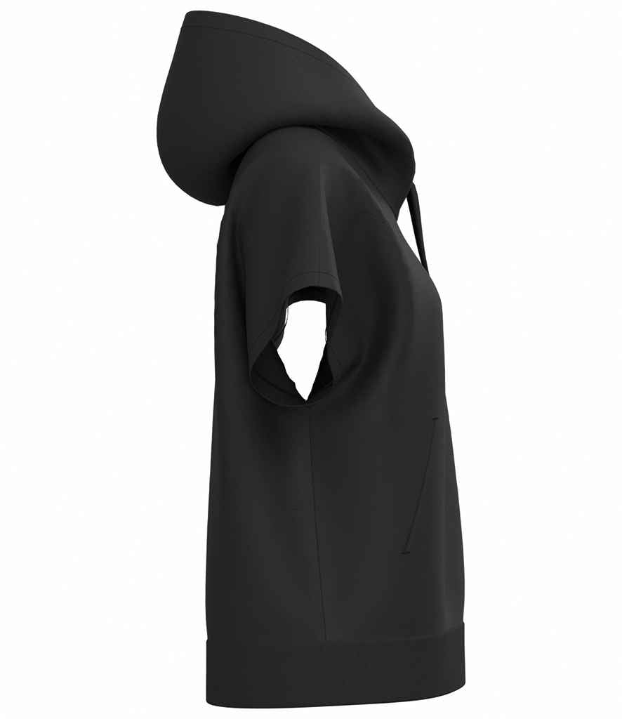 Native Spirit Ladies French Terry Sleeveless Hooded Sweatshirt - Black