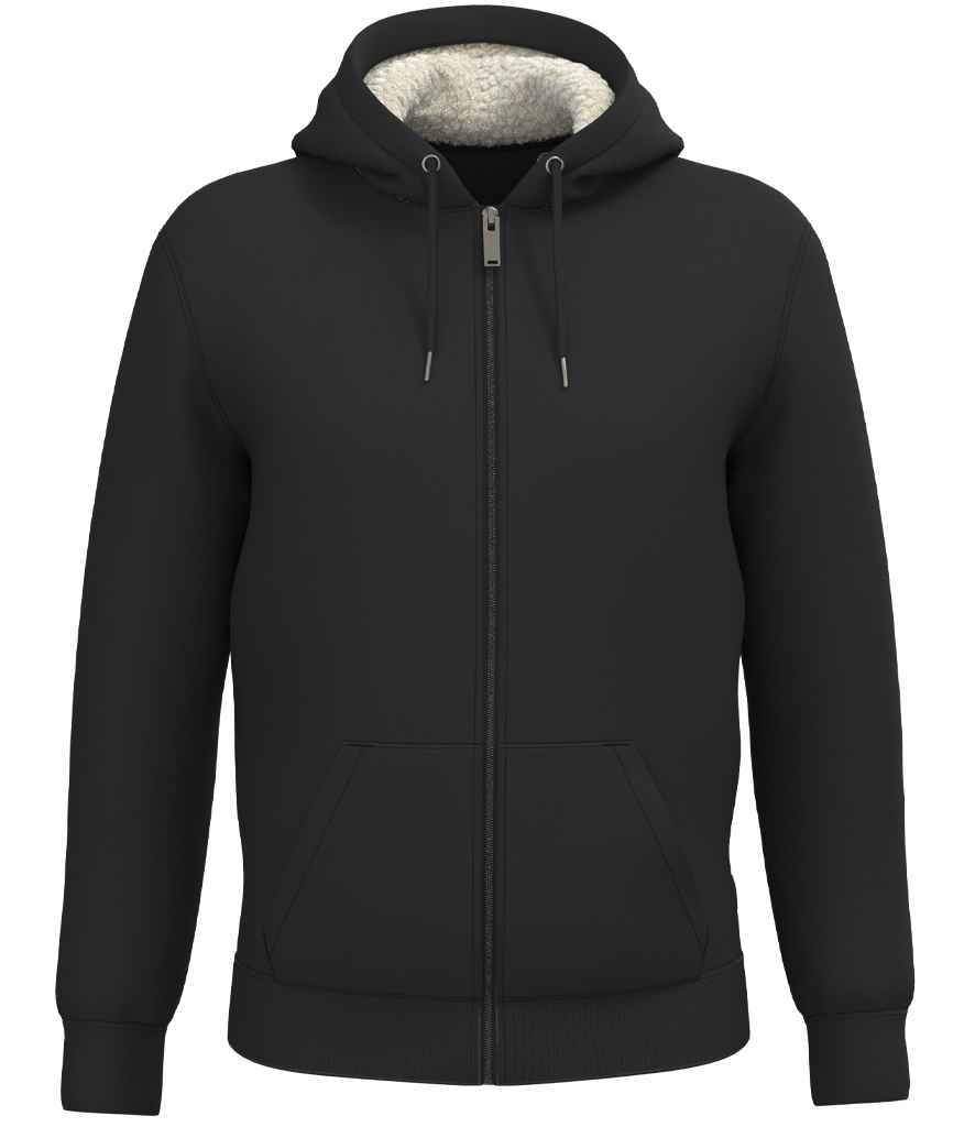 Native Spirit Unisex Sherpa lined Full Zip Sweatshirt - Black