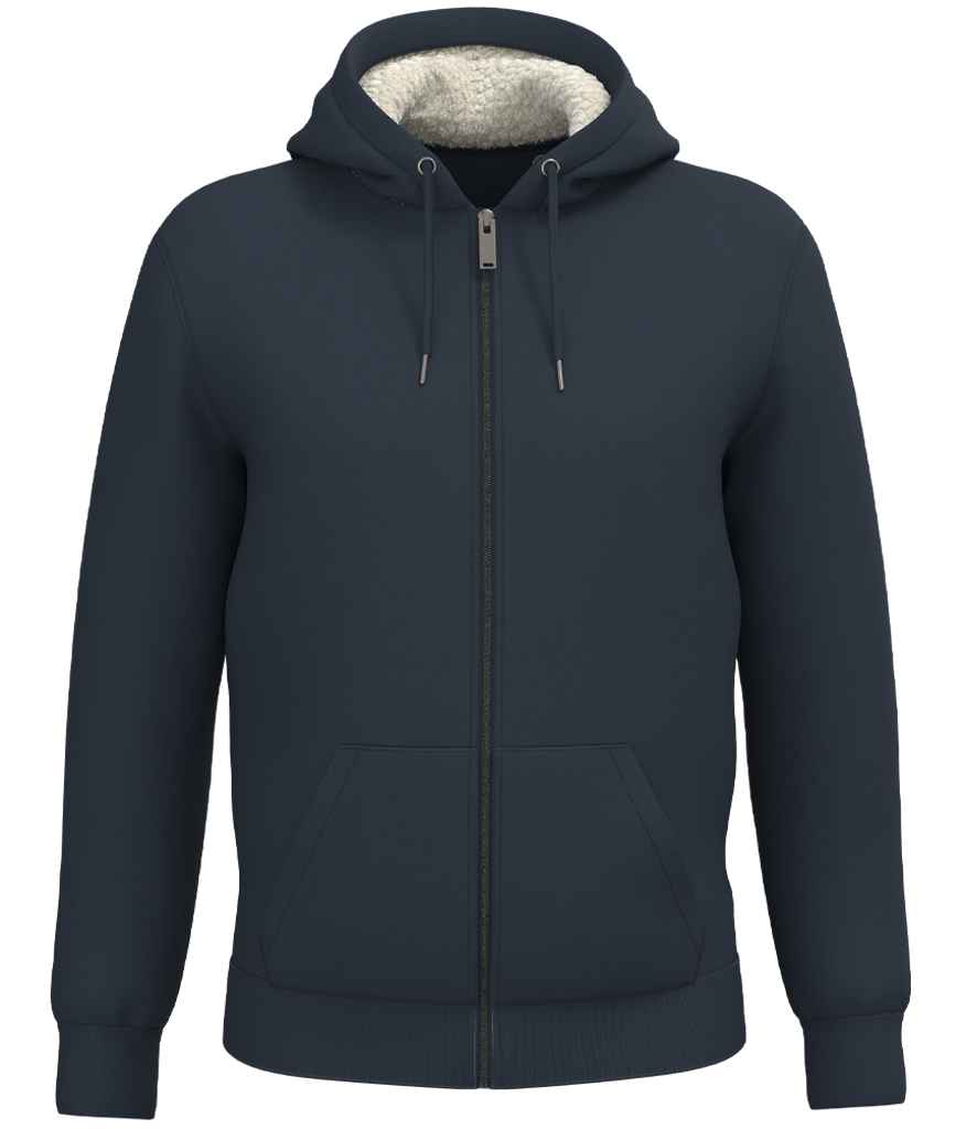 Native Spirit Unisex Sherpa lined Full Zip Sweatshirt - Navy