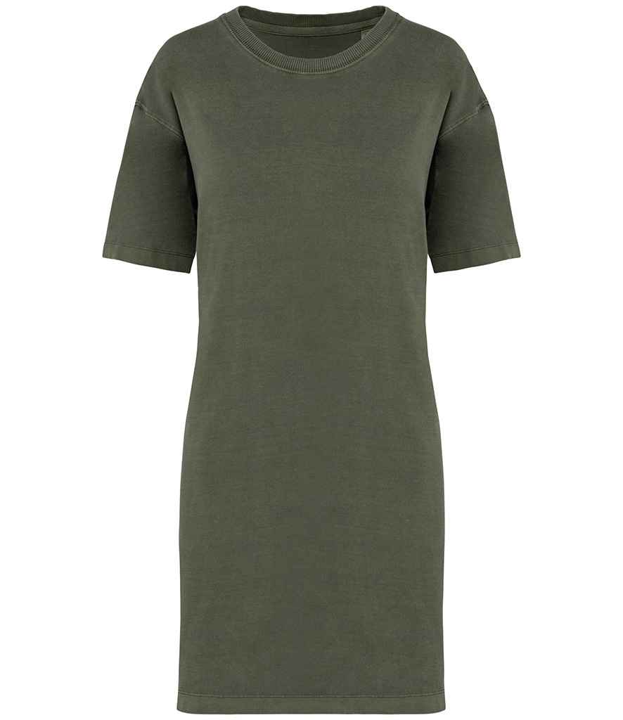 Native Spirit Ladies T-Shirt Dress - Washed Organic Khaki