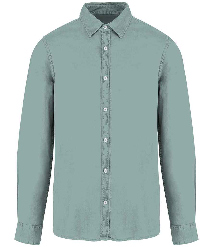 Native Spirit Washed Long Sleeve Shirt - Washed Jade Green