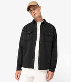 Native Spirit Faded Brushed Fleece Overshirt - Washed Black