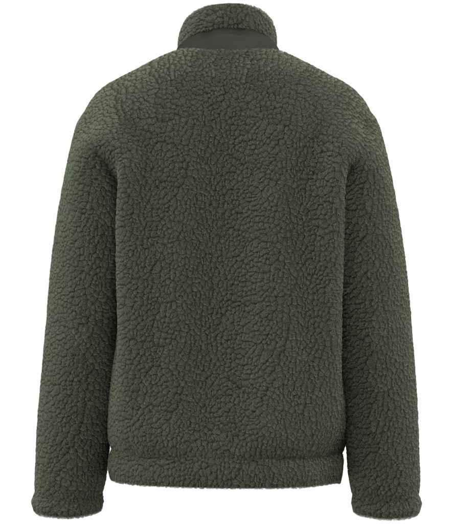 Native Spirit Unisex Sherpa Jacket - Forest Khaki/Dark Khaki