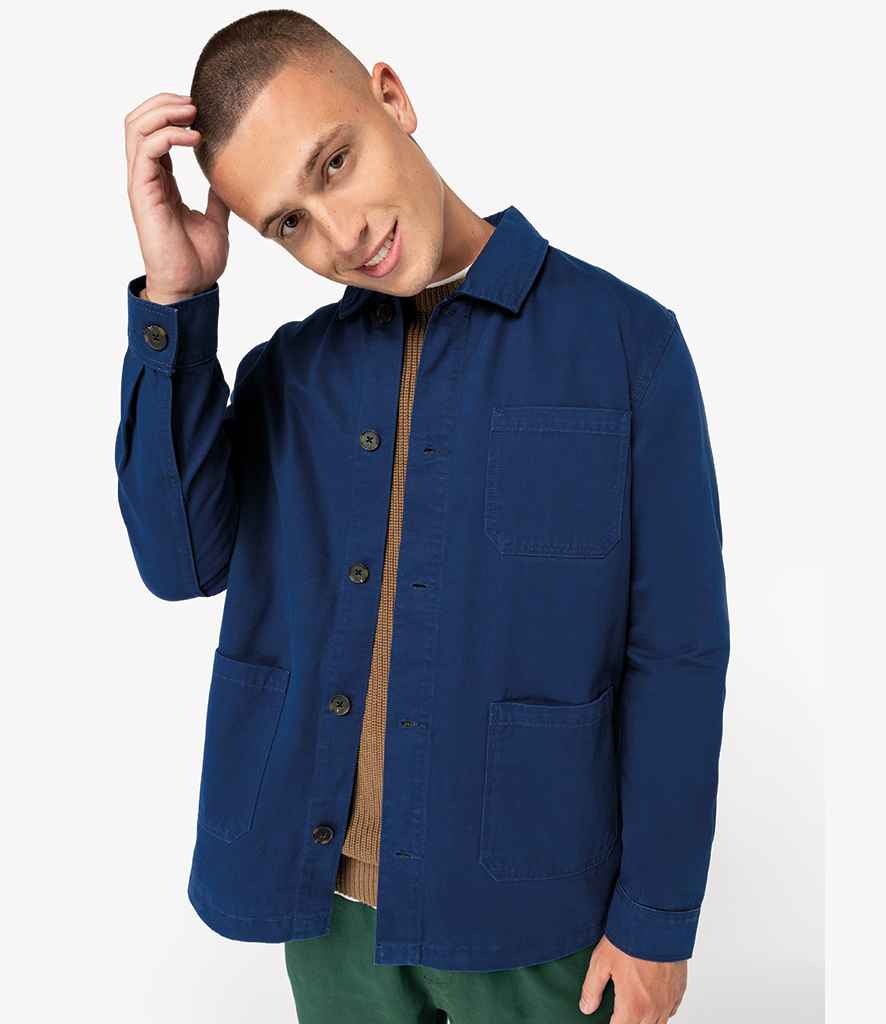 Native Spirit Washed Effect Work Jacket - Washed Indigo