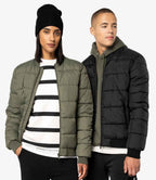 Native Spirit Varsity Collar Padded Jacket - Black