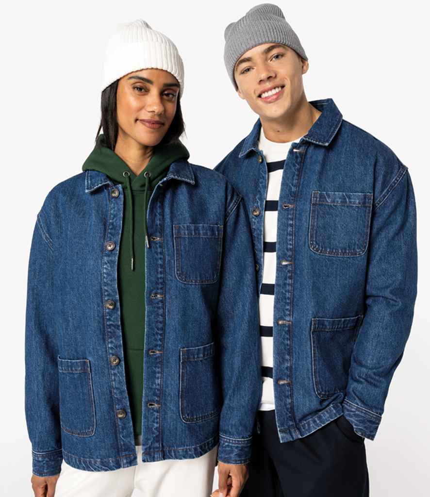 Native Spirit Unisex Dropped Shoulder Denim Jacket - Denim