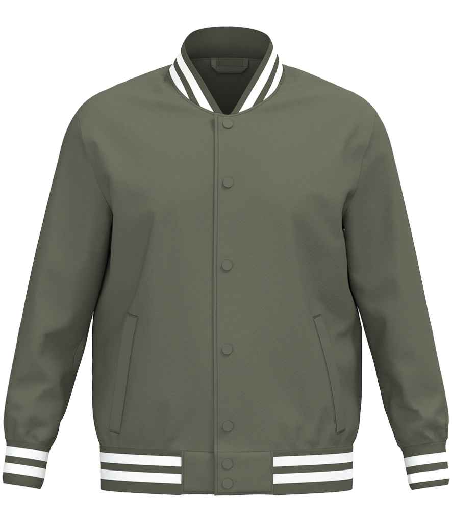 Native Spirit Unisex Varsity Padded Jacket - Organic Khaki