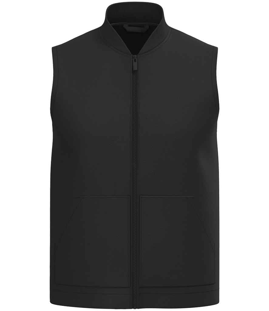 Native Spirit Unisex Twill Bodywarmer with Varsity Collar - Black