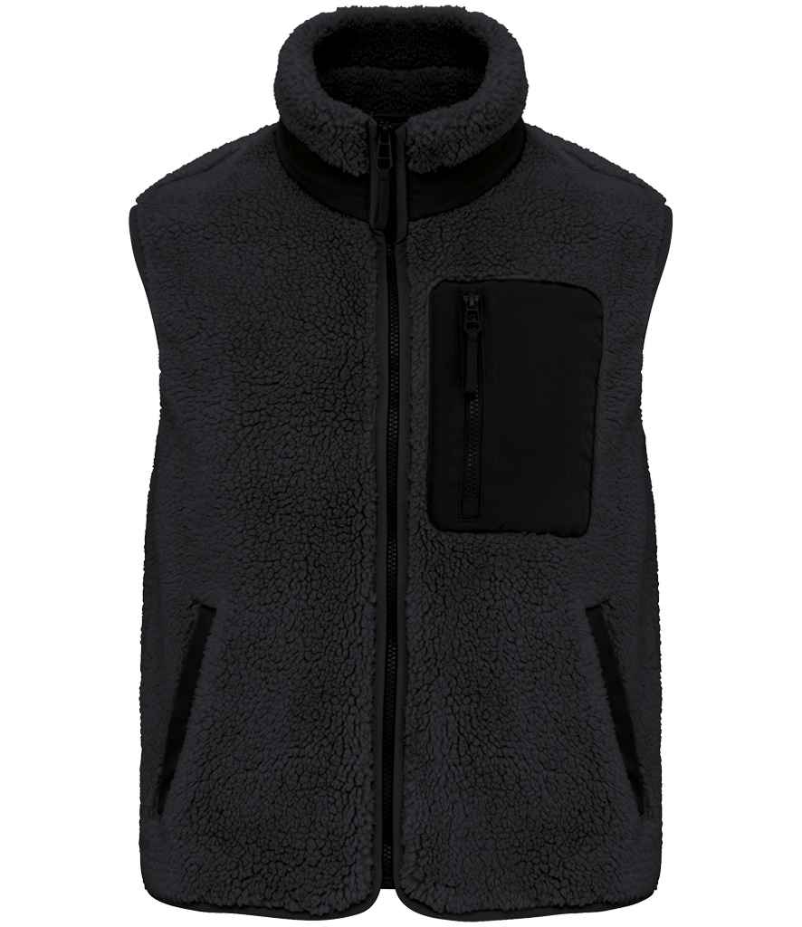 Native Spirit Unisex Sherpa Bodywarmer - Black
