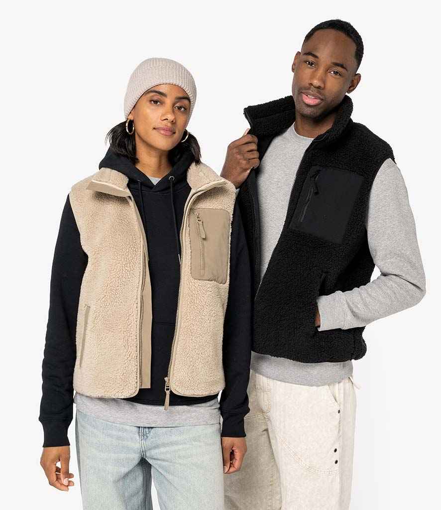 Native Spirit Unisex Sherpa Bodywarmer - Black