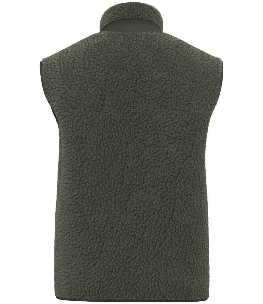 Native Spirit Unisex Sherpa Bodywarmer - Forest Khaki/Dark Khaki