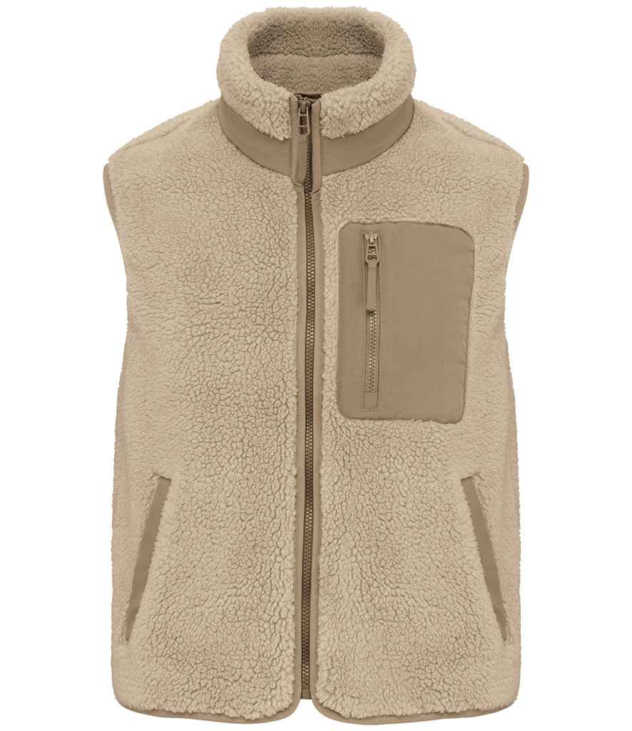 Native Spirit Unisex Sherpa Bodywarmer - Wet Sand/Driftwood
