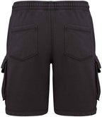 Native Spirit French Terry Washed Effect Cargo Shorts - Washed Black