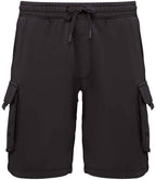 Native Spirit French Terry Washed Effect Cargo Shorts - Washed Black